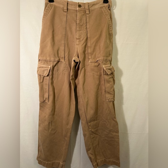 Abercrombie & Fitch Vintage Button Fly Tan Cargo Pants. Size 30 R